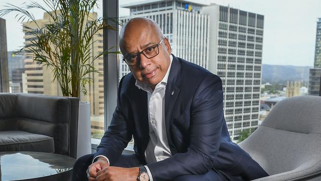 Sanjeev Gupta poses in his city office on the 10th floor of the EY  building in Adelaide Tuesday,October,22,2024.Picture Mark Brake