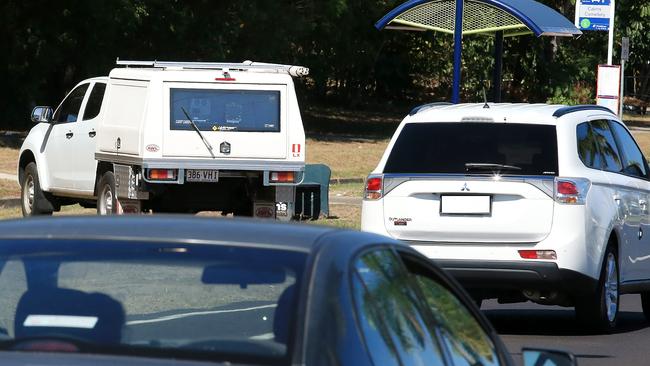 An unmarked police speed camera vehicle monitors and detects the spped of cars travelling along Anderson St. PICTURE: JUSTIN BRIERTY