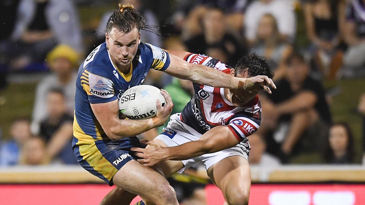 Clinton Gutherson on a tough night for the Eels (Photo by Albert Perez/Getty Images)