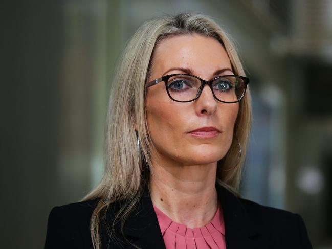 SYDNEY, AUSTRALIA - NewsWire Photos MARCH 22, 2021: Detective Superintendent Stacey Maloney speaks during a press conference to address the guilty verdict of NRL super star Jarryd Hayne who was found guilty of sexually assaulting a woman in Newcastle in September 2018, in Sydney, Australia. Picture: NCA NewsWire / Gaye Gerard