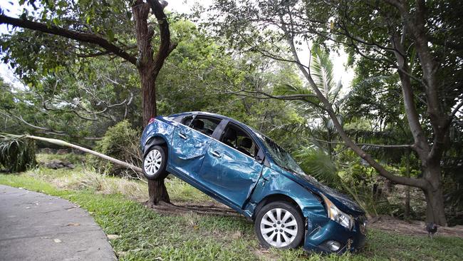 A car washed up outside Brisbane. Picture: Nigel Hallett