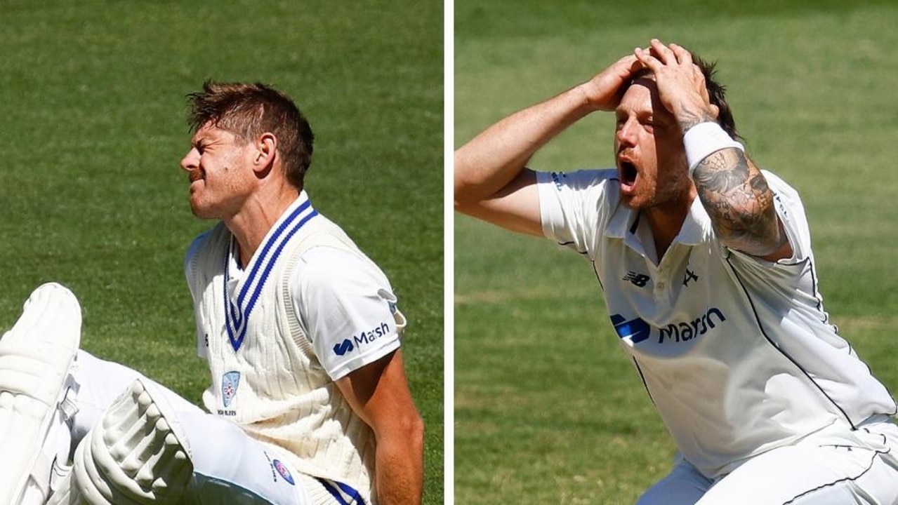 Daniel Hughes and James Pattinson. Picture: Getty Images