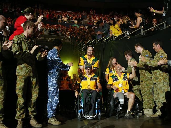 Athletes enjoy roars of applause. Picture: Sam Ruttyn