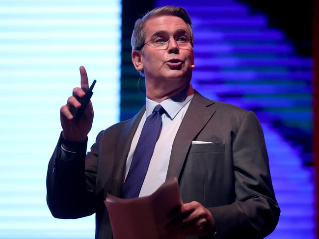 16/11/2018 Scott Bessent speaking at the Sohn Hearts and Minds Investment Conference at Haymer Hall in Melbourne. Picture : David Geraghty / The Australian.