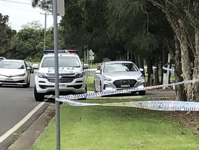 Police have tapped off the carpark on Bong Bong Road as investigations in to an alleged robbery continue.