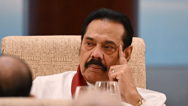 Former Sri Lanka president Mahinda Rajapaksa in Beijing in June. Picture: Greg Baker/AFP