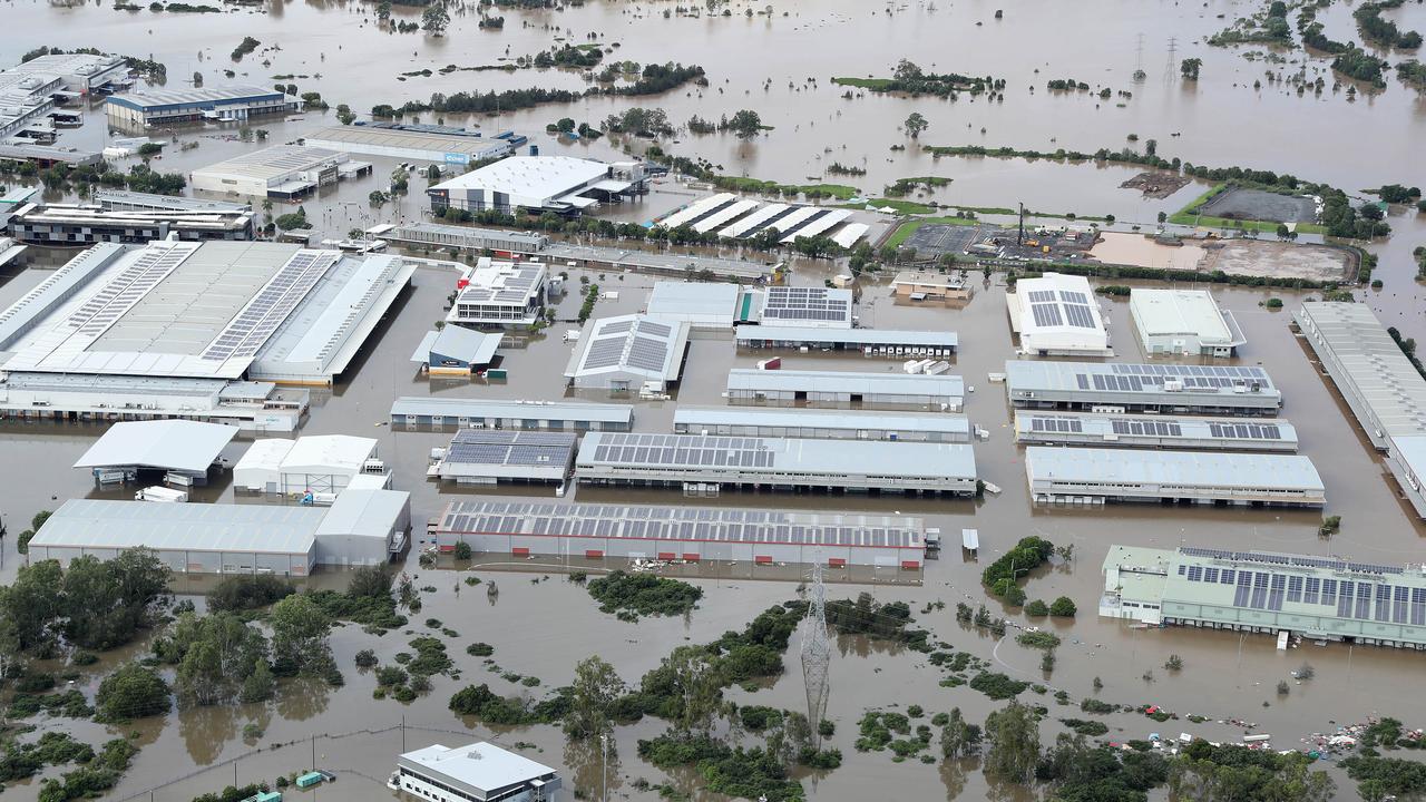 The Brisbane Produce Markets in Rocklea have been completely flooded. Picture: Liam Kidston