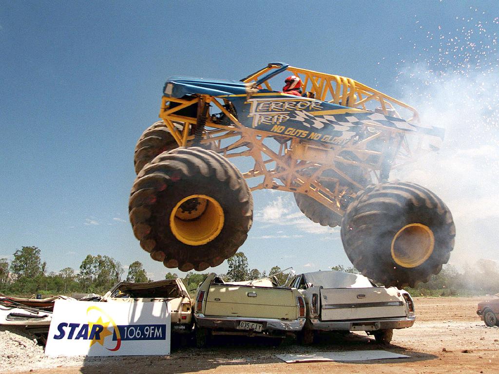 Monster truck shootout at Archerfield International Speedway in 2000.