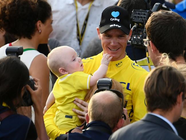 Chris Froome with son Kellan.