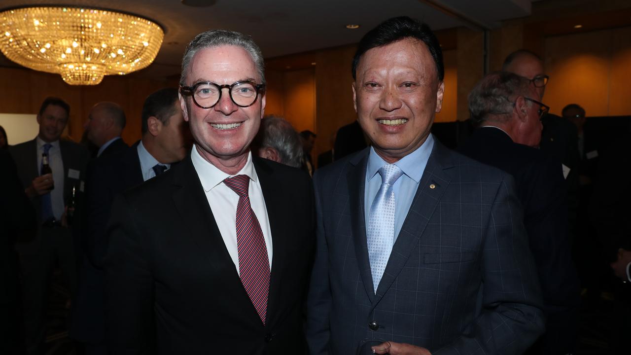 Christopher Pyne and Australian ASEAN Business Forum chair Francis Wong. Picture: John Feder/The Australian.