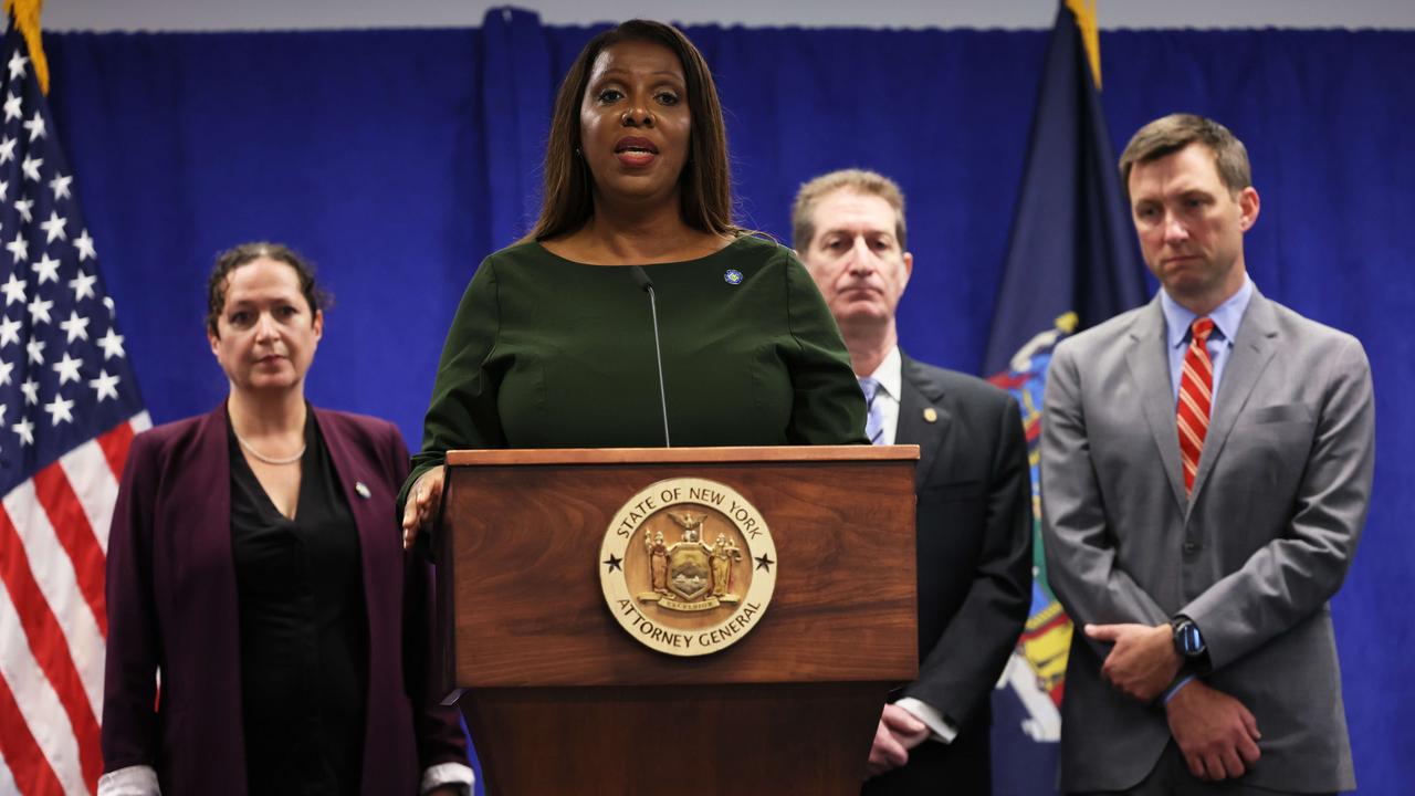 New York Attorney-General Letitia James announcing that her office is suing former President Donald J. Trump and his children Donald Trump Jr., Ivanka Trump, and Eric Trump. Picture: Michael M. Santiago/Getty Images/AFP