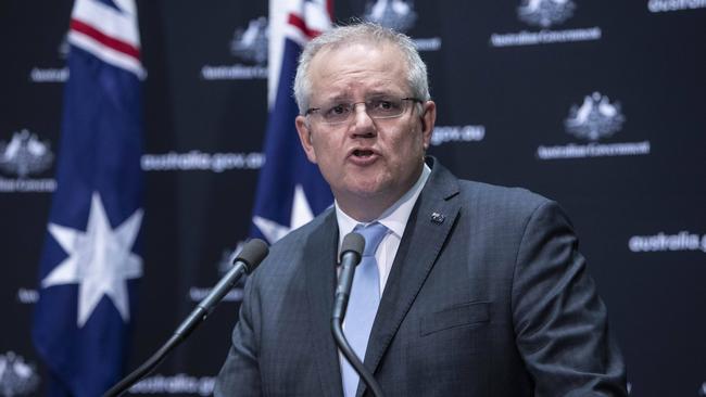 Scott Morrison has declared that Australia will share a vaccine for the deadly coronavirus if it manages to produce one. Picture: Gary Ramage