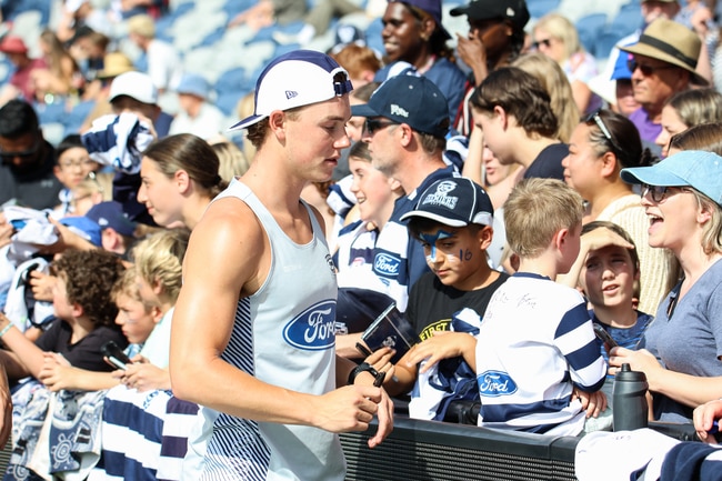 Tanner Bruhn has impressed in his short time at Geelong. Picture: Marni Olson-Young, Geelong Cats