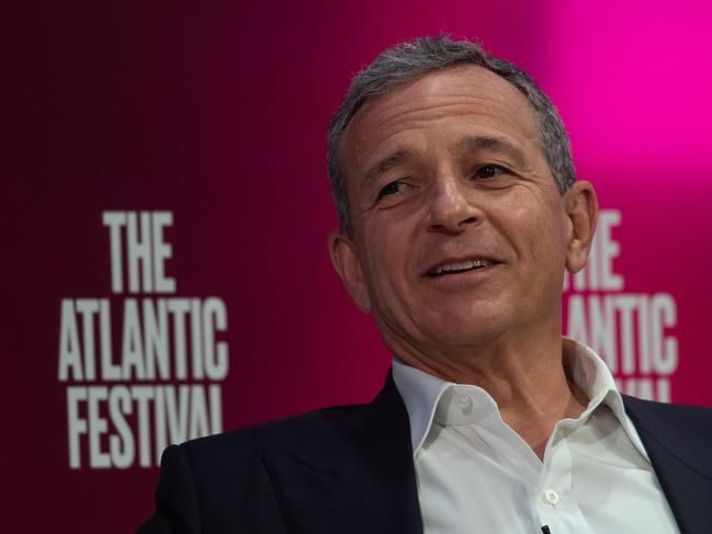 (FILES) In this file photo taken on September 25, 2019 Disney CEO Bob Iger speaks at the Atlantic Festival in Washington, DC. - Robert Iger has been replaced as chief of Walt Disney Company. (Photo by NICHOLAS KAMM / AFP)