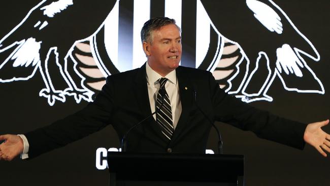 Collingwood president Eddie McGuire instigated the coaching succession plan. Picture: George Salpigtidis