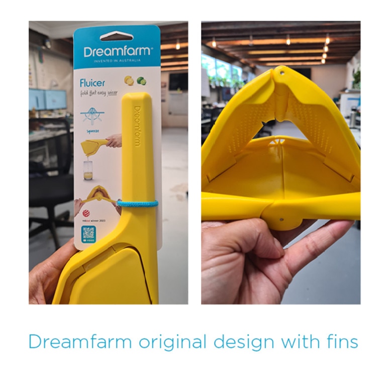 The Dreamfarm Fluicer pictured with fins. Picture: Supplied