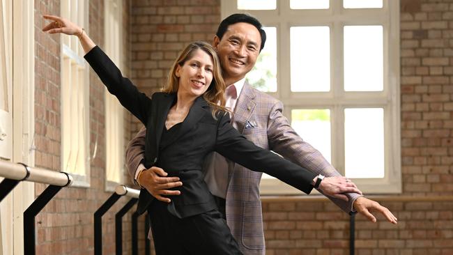 20/12/2023: Outgoing QLD Ballet Artistic Director Li Cunxin with his replacement Leanne Benjamin as the Queensland Ballet announces Leanne as its new Artistic Director, at the Thomas Dixon Centre, West End, Brisbane pic: Lyndon Mechielsen/Courier Mail