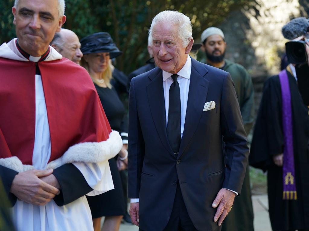 King Charles III at Llandaff Cathedral in Cardiff, for a Service of Prayer and Reflection for the life of Queen Elizabeth II. Picture: PA Images via Getty Images