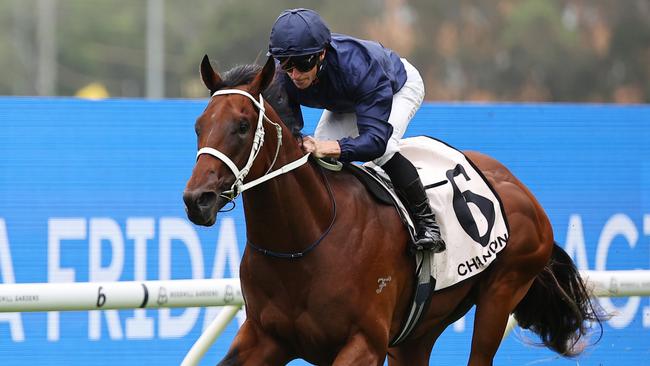 SYDNEY, AUSTRALIA - JANUARY 18:  James McDonald riding Wodeton win Race 1 Chandon Handicap during Sydney Racing at Rosehill Gardens Racecourse on January 18, 2025 in Sydney, Australia. (Photo by Jeremy Ng/Getty Images)