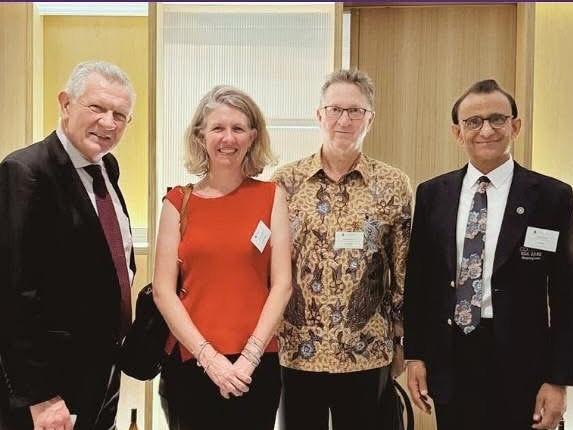 Former Howard government minister Gary Hardgrave (L) from Cocoon SDA Care promotions from 2024.