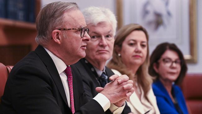 Anthony Albanese at national cabinet on Wednesday. Picture: NCA NewsWire / Martin Ollman