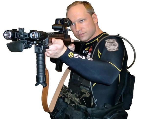 Breivik posted this picture of himself with an assault rifle on his Facebook page.