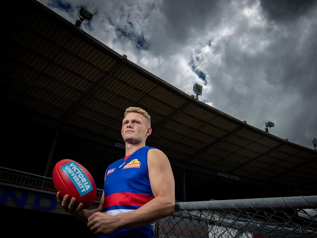 Adam Treloar at Whitten Oval. Picture: Darrian Traynor/Getty