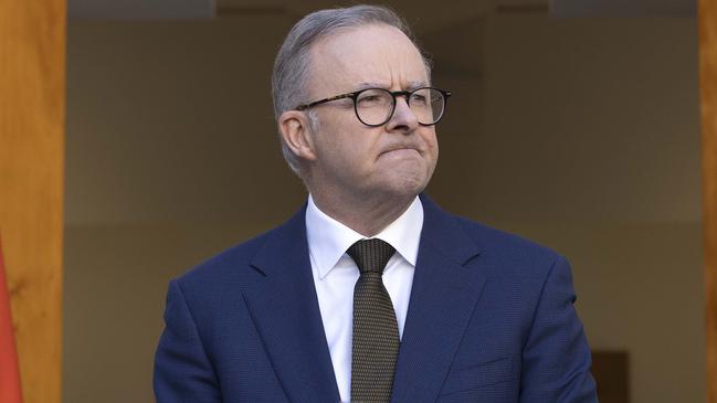 Prime Minister Anthony Albanese has described his predecessor as ‘defensive and self-serving’. Picture: NCA NewsWire / Gary Ramage