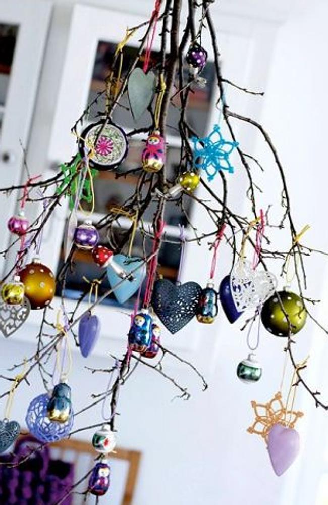 The hanging Christmas tree. Just be careful it doesn't poke you in the eye. Picture: Pinterest/fancy-deco.com