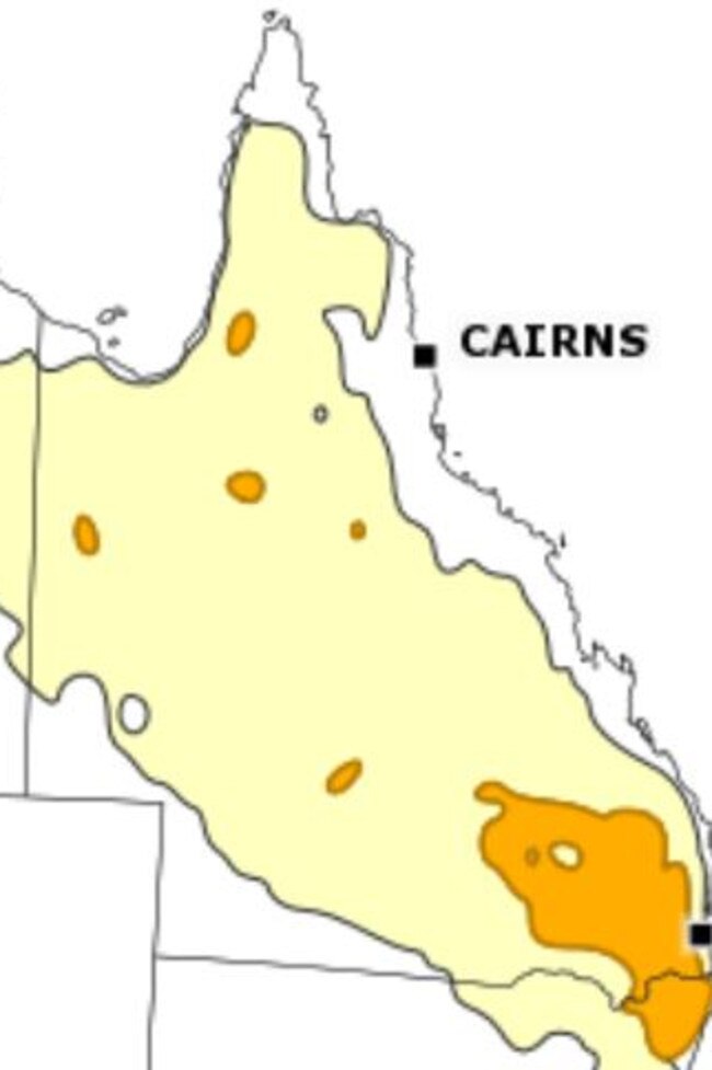 BOM showing heatwave conditions will affect the vast majority of Queensland over the coming weekend. Picture: BOM Qld.