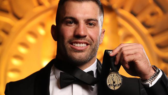 James Tedesco 2019 Dally M Award winner during the 2019 Dally M Awards at the Hordern Pavillion, Sydney. Picture: Brett Costello