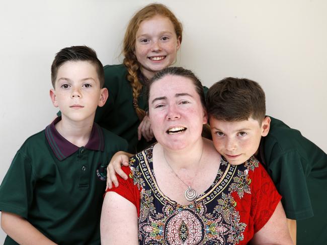 Mrs Capps with children Harrison, 9, Isabella, 12, and Joshua, 10, with their mum Rachel.