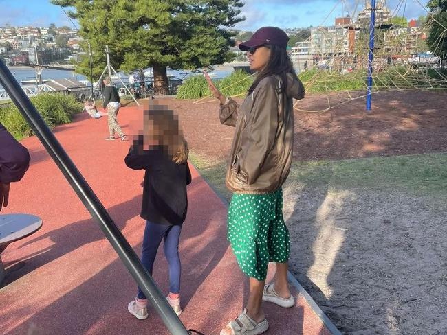 Visiting local parks is Mendes’ favourite thing to do with her daughters on a “rare non-rainy day”. She recently visited Rose Bay. Picture: Supplied