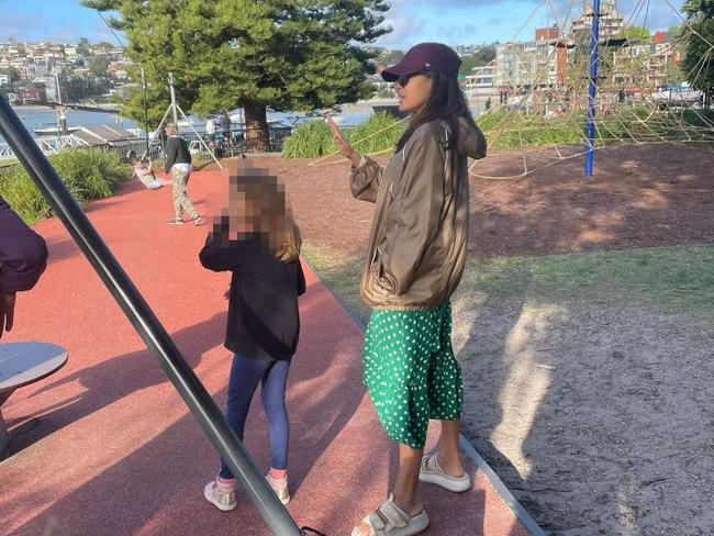 Visiting local parks is Mendes’ favourite thing to do with her daughters on a “rare non-rainy day”. She recently visited Rose Bay. Picture: Supplied