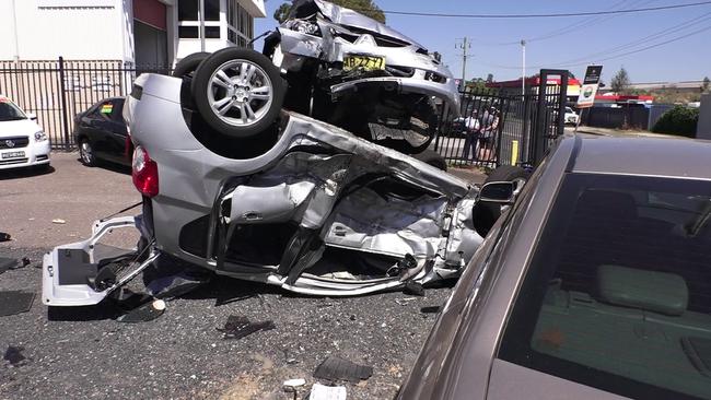 Two cars sustained heavy damage. Picture: TNV