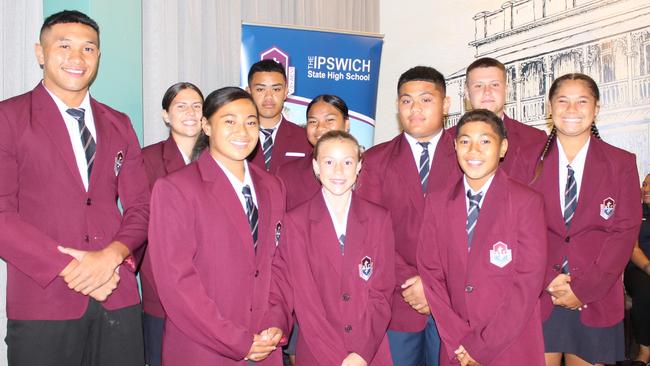 Ipswich State High rugby league captains stood prouly at the season launch at the Jets Leagues club.