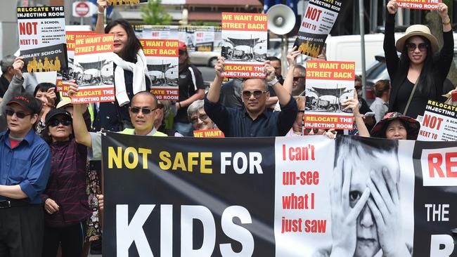 The group marched along Victoria St and Lennox St to express their frustrations. Picture: Tony Gough