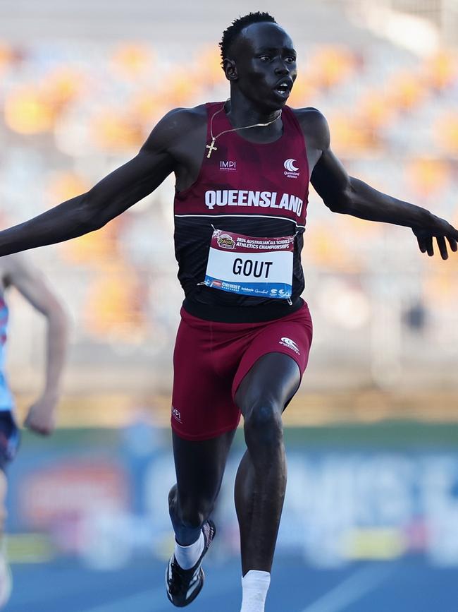 Gout Gout has been taking the athletics world by storm. Picture: Cameron Spencer/Getty Images