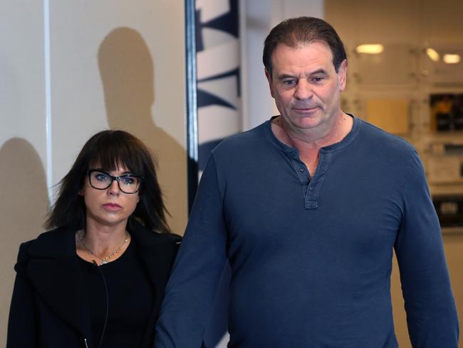 CFMEU Secretary John Setka holds a press conference  with his wife Emma Walters, in North Melbourne.Wednesday, June 12. 2019. Picture: David Crosling