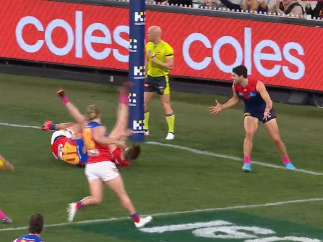 Christian Petracca couldn't believe it. Photo: Fox Footy.