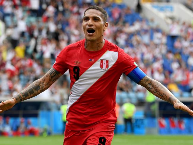 Paolo Guerrero sealed the match with Peru’s second early in the second half. Pic: Getty