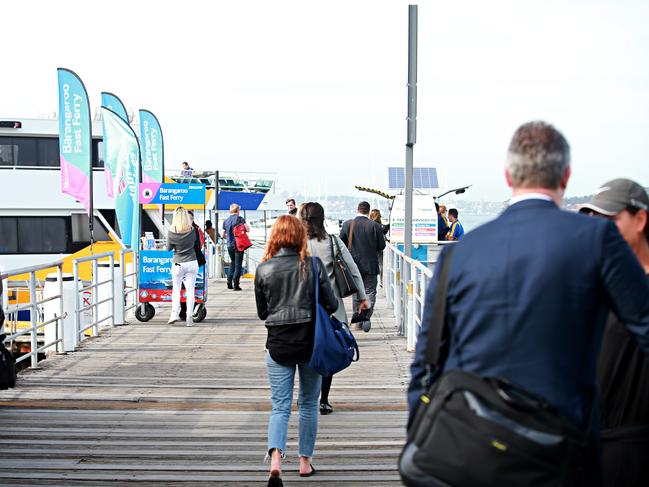 Passengers are open to the weather on Wharf 3. Picture: Adam Yip / Manly Daily