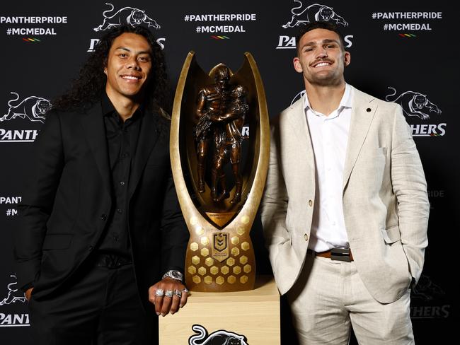 Premiership-winning halves Jarome Luai and Nathan Cleary. Picture: Jonathan Ng