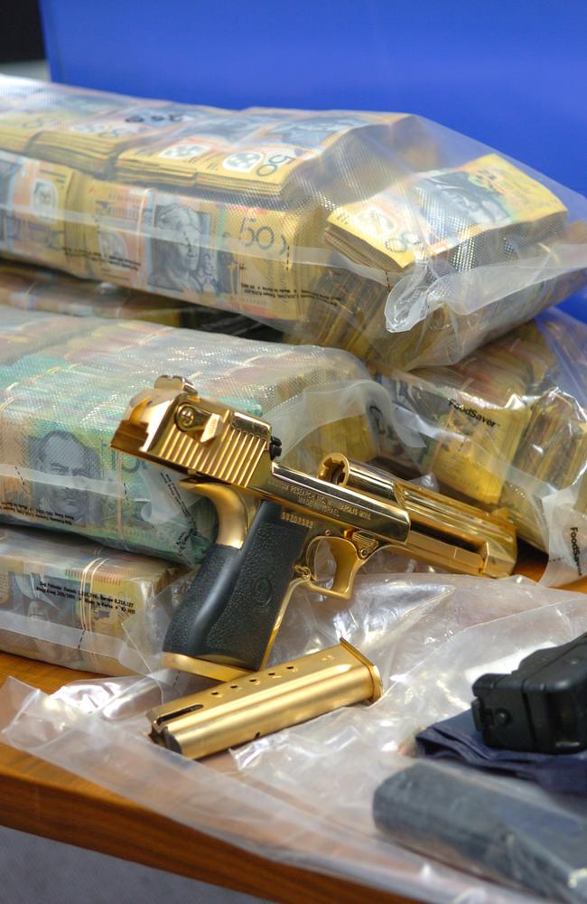 $10 million in cash and a gold-plated .357 Magnum Desert Eagle handgun linked to Alen Moradian after his cocaine importation.