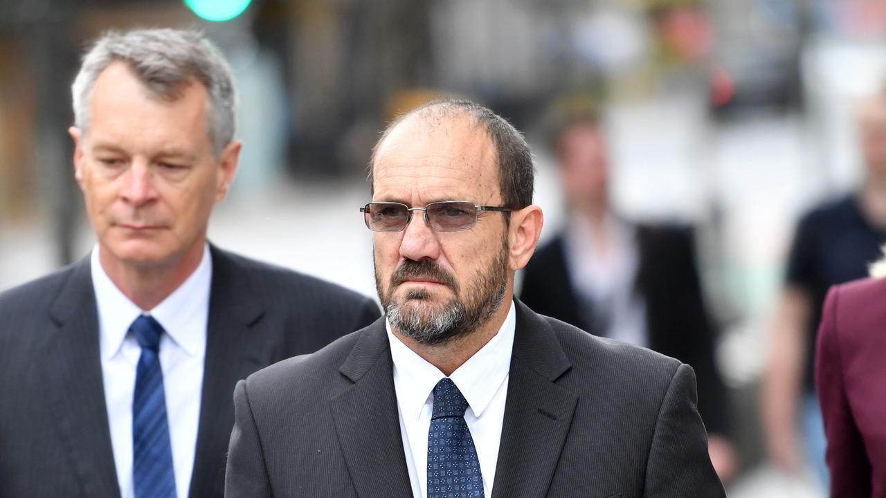 Former Ipswich City Council senior officer Craig Maudsley (right) is appealing his conviction and sentence after being found guilty in July. Picture: AAP Image/Darren England