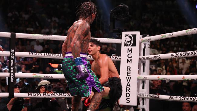 Ryan Garcia did not get back to his feet. Photo by Al Bello/Getty Images.