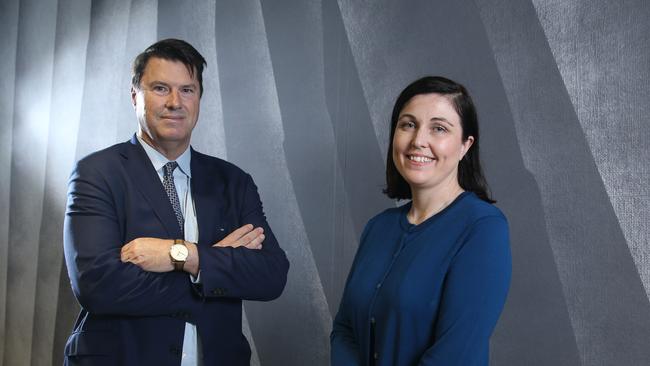 Magellan Financial chairman Hamish McLennan and interim CEO Kirsten Morton. Picture: Britta Campion