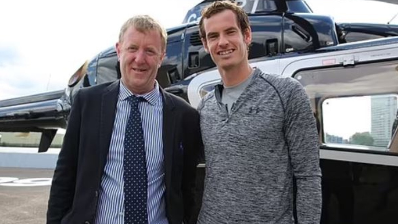 British tennis writer Mike Dickson, with Andy Murray, has been described as the "doyen" of tennis journalism. Picture: Supplied