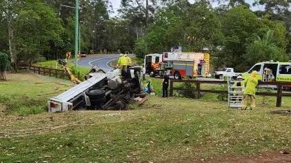 Police confirmed a man has died in a horror truck crash at West Woombye.