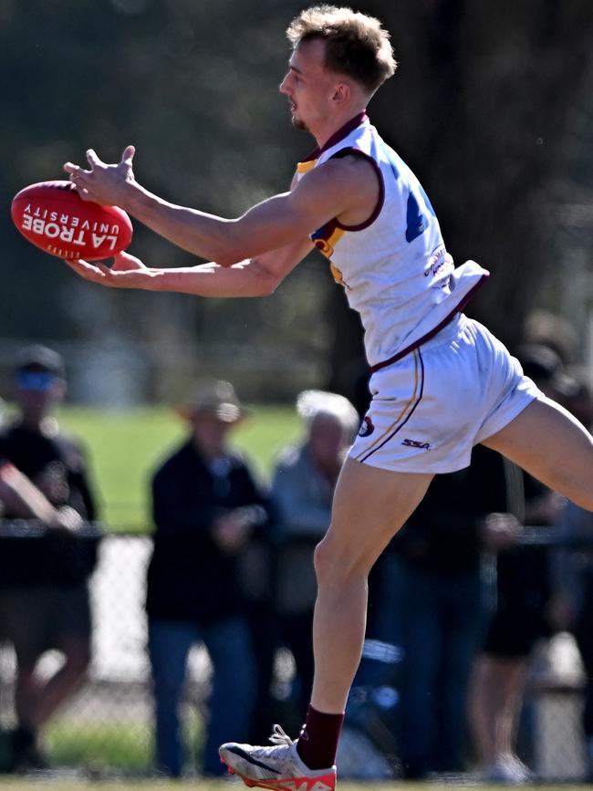 Teague van Zwienen in action for South Morang. Picture: Andy Brownbill